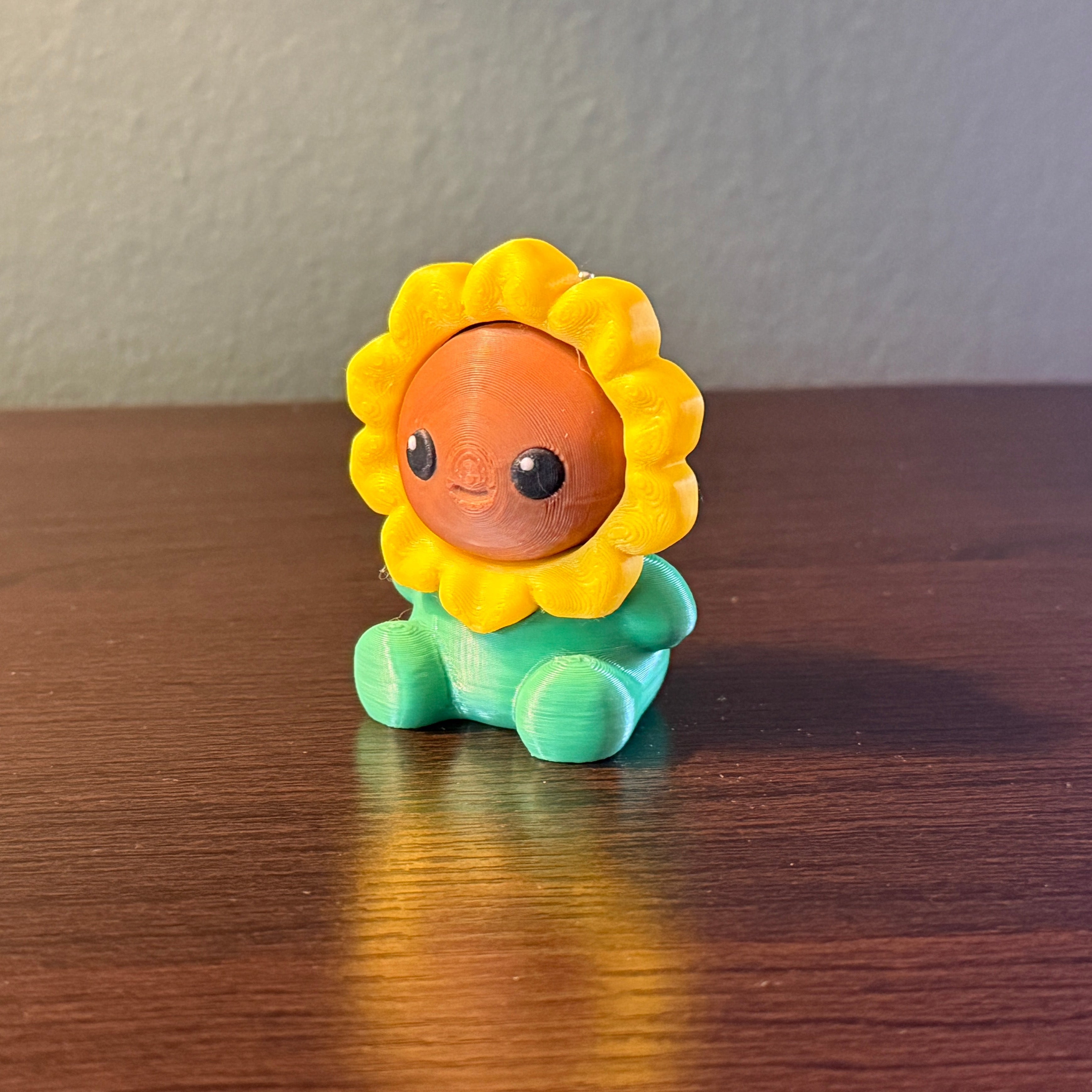 Sunflower Fidget Clicker Keychain