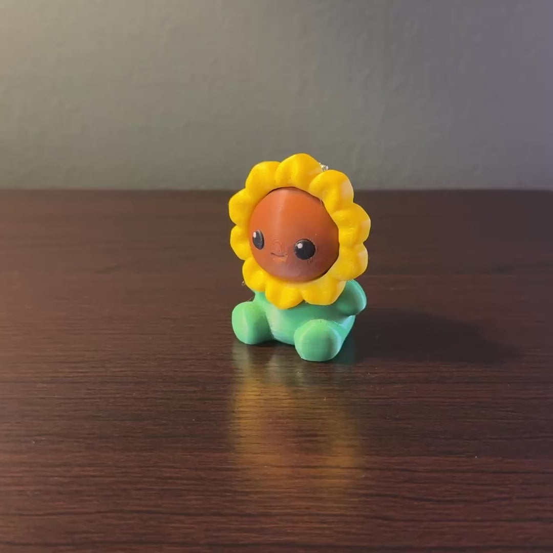 Sunflower Fidget Clicker Keychain